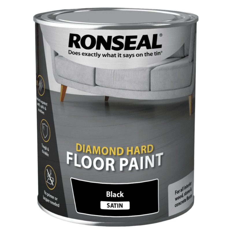 Ronseal Diamond Hard Floor Paint 750ml – Black