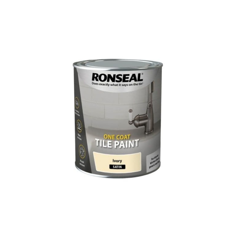 Ronseal One Coat Tile Paint 750ml – Ivory Satin