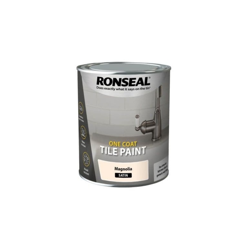 Ronseal One Coat Tile Paint 750ml – Magnolia Satin