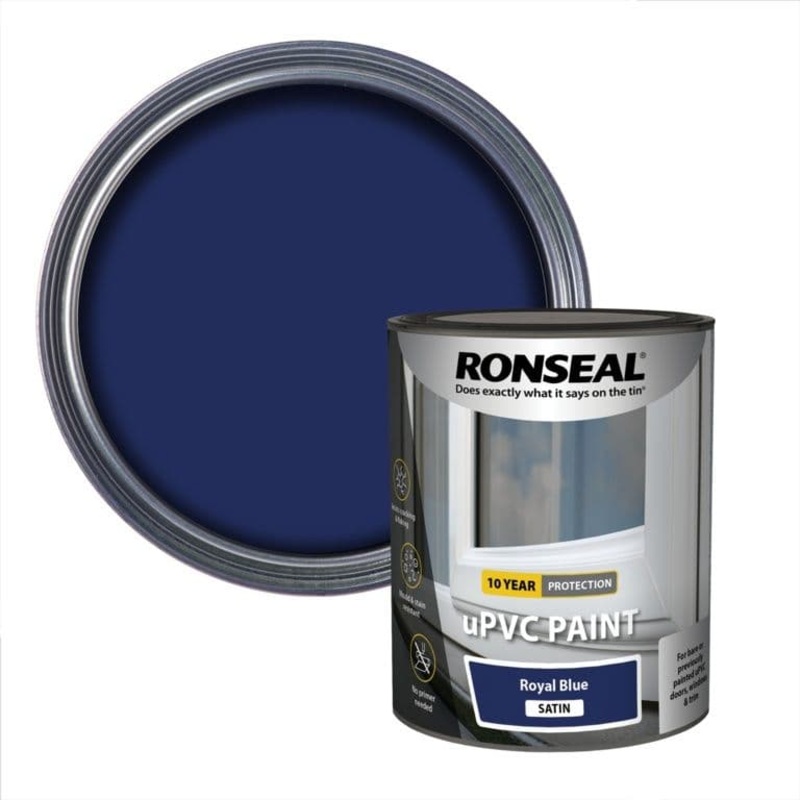 Ronseal UPVC Paint 750ml – Royal Blue Satin
