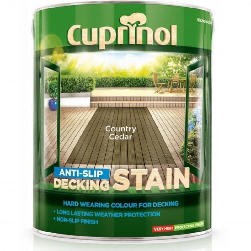 Cuprinol Anti-Slip Decking Stain 5L – Country Cedar