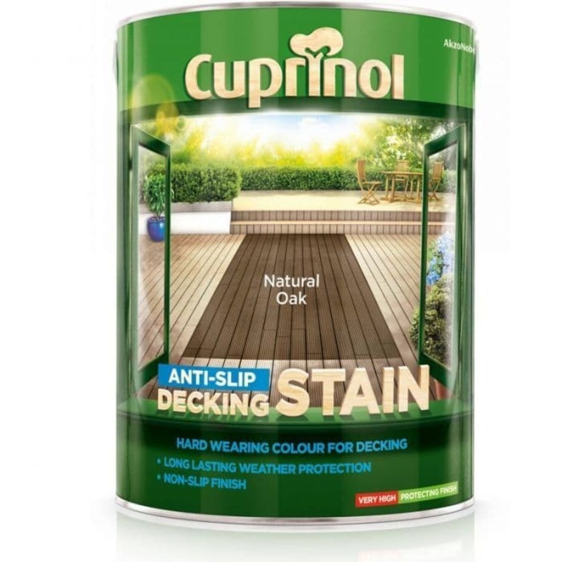 Cuprinol Anti-Slip Decking Stain 5L – Natural Oak