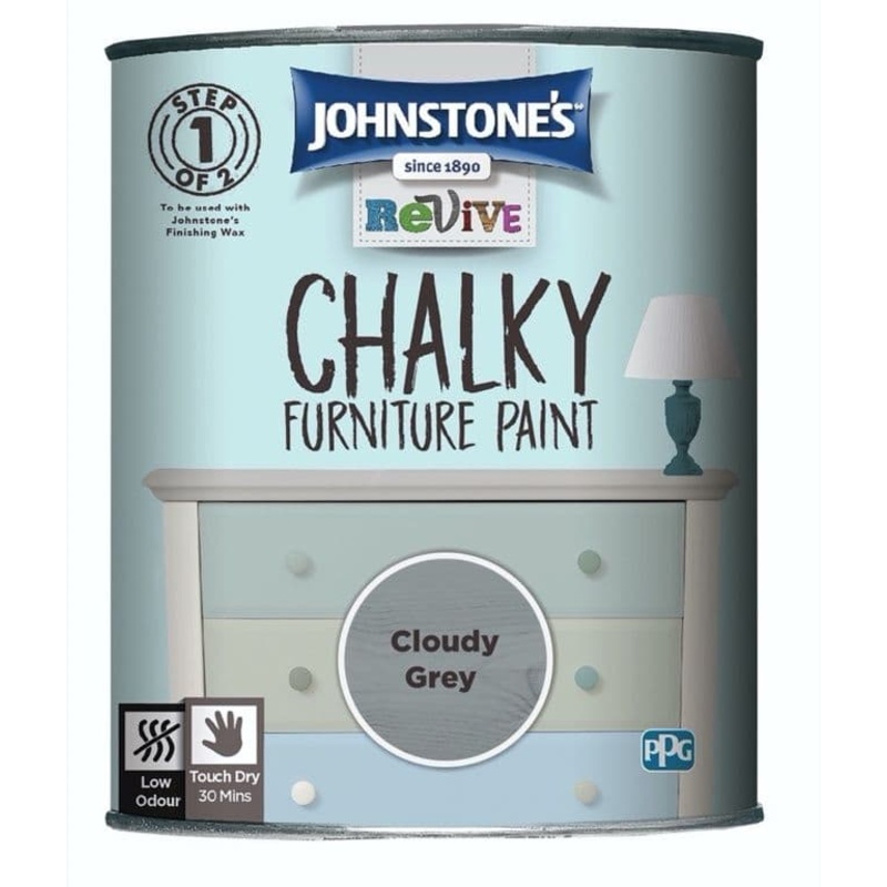 Johnstone’s Chalky Furniture Paint 750ml – Cloudy Grey
