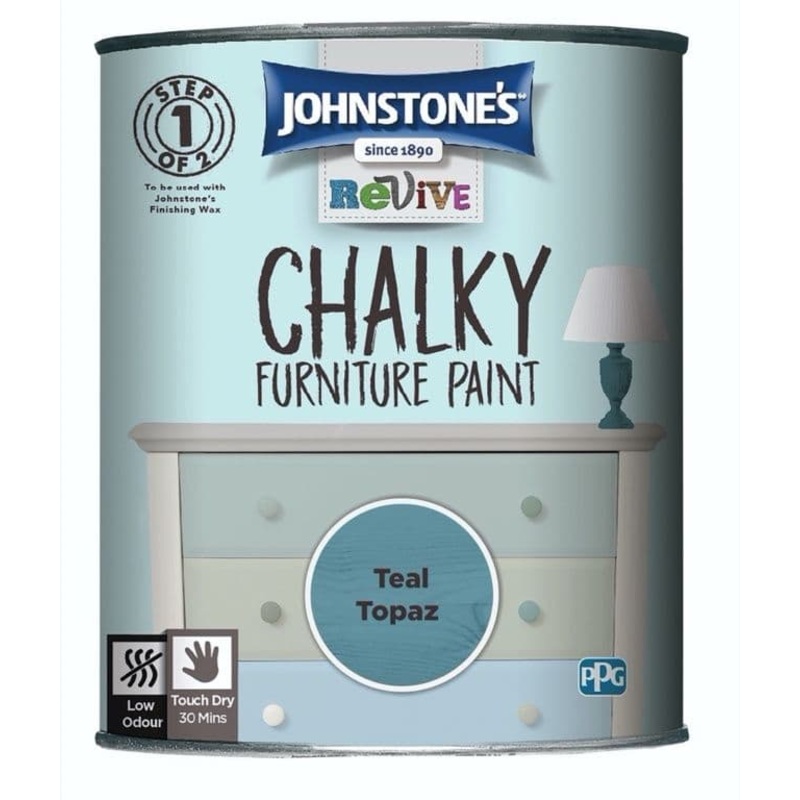 Johnstone’s Chalky Furniture Paint 750ml – Teal Topaz