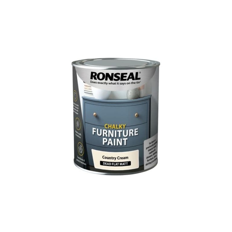 Ronseal Chalky Furniture Paint 750ml – Country Cream