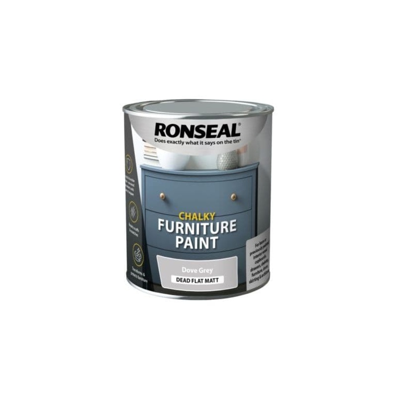 Ronseal Chalky Furniture Paint 750ml – Dove Grey