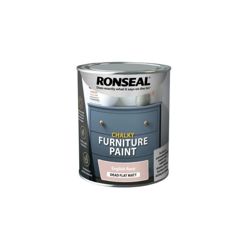 Ronseal Chalky Furniture Paint 750ml – English Rose