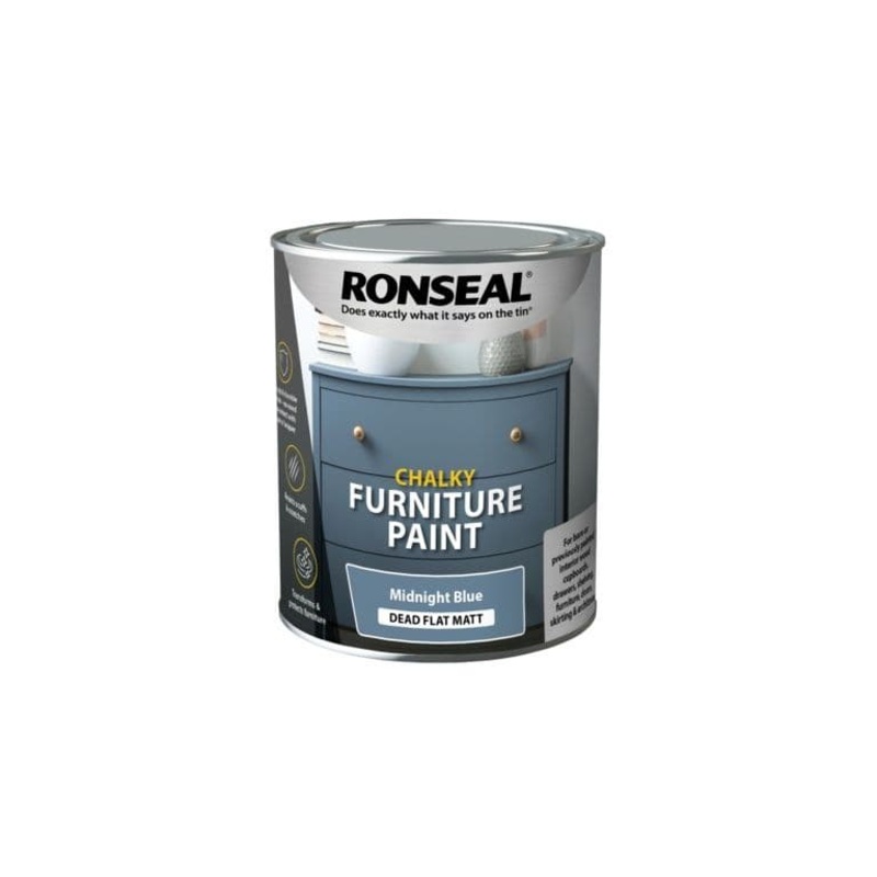 Ronseal Chalky Furniture Paint 750ml – Midnight Blue