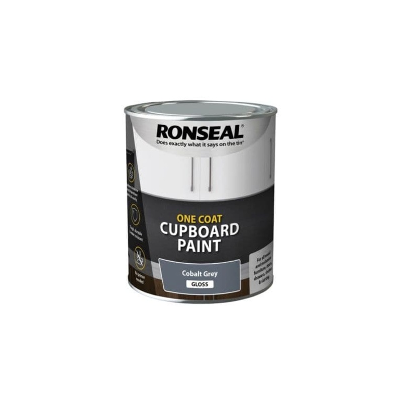 Ronseal One Coat Cupboard Paint 750ml – Cobalt Grey Gloss