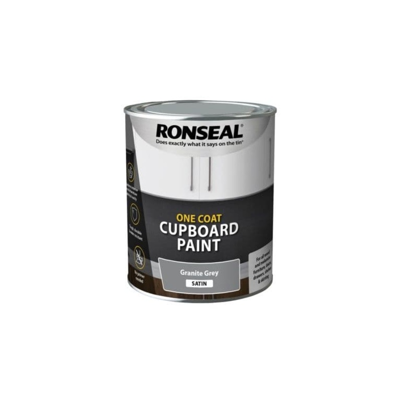 Ronseal One Coat Cupboard Paint 750ml – Granite Grey Satin
