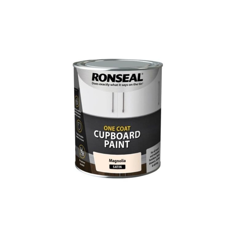 Ronseal One Coat Cupboard Paint 750ml – Magnolia Satin