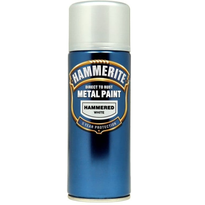 Hammerite Metal Paint 400ml Aerosol – Hammered White
