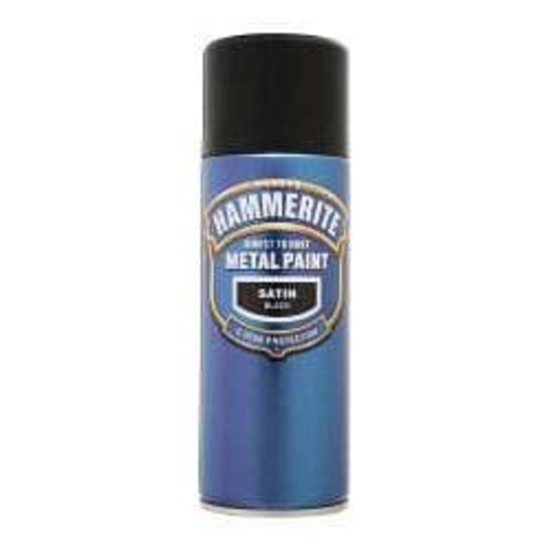 Hammerite Metal Paint 400ml Aerosol – Satin Black