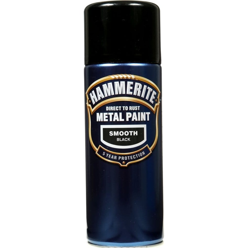 Hammerite Metal Paint 400ml Aerosol – Smooth Black