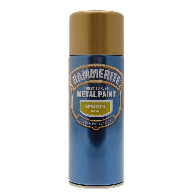 Hammerite Metal Paint 400ml Aerosol – Smooth Gold