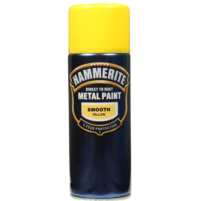 Hammerite Metal Paint 400ml Aerosol – Smooth Yellow