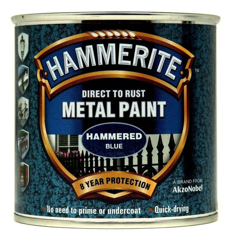 Hammerite Metal Paint Hammered 250ml – Blue