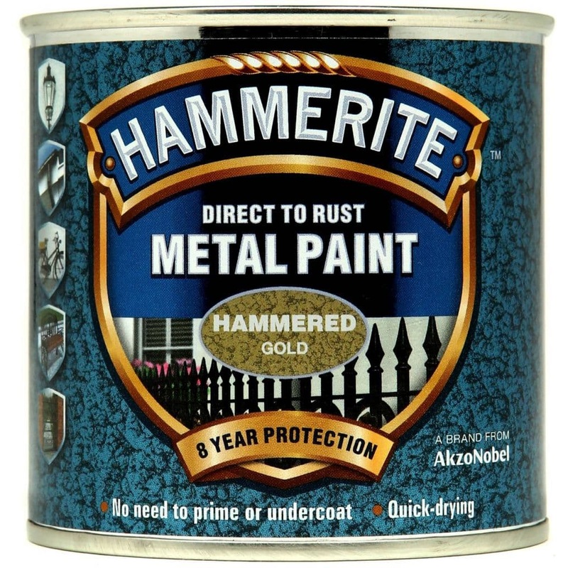 Hammerite Metal Paint Hammered 250ml – Gold