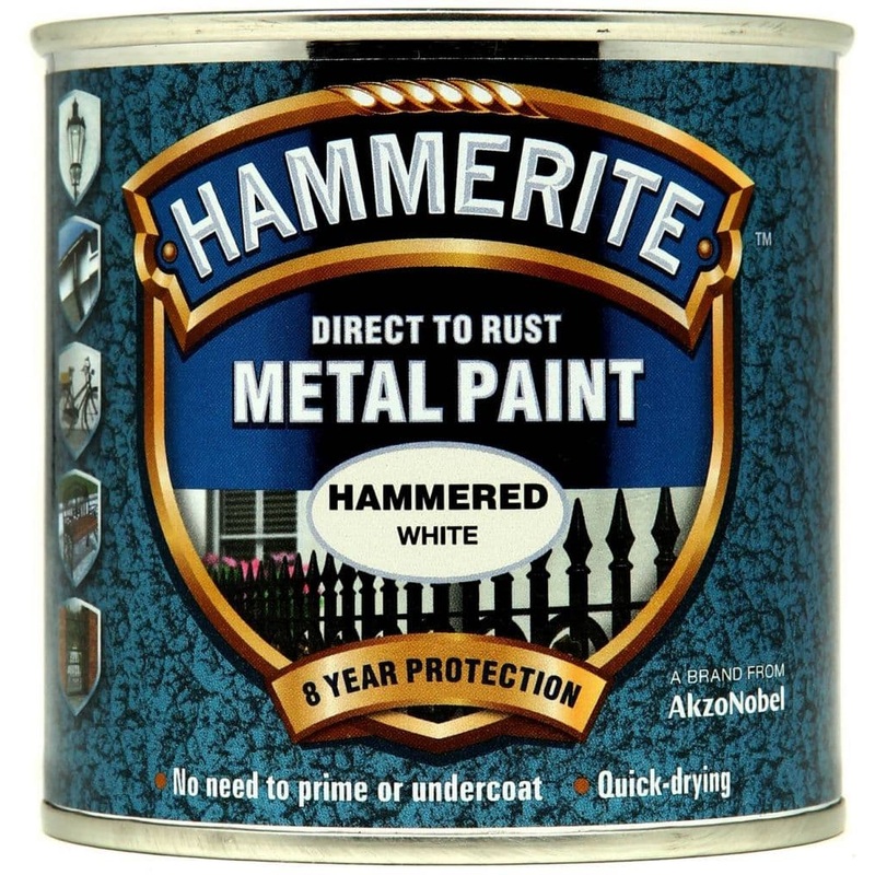 Hammerite Metal Paint Hammered 250ml – White