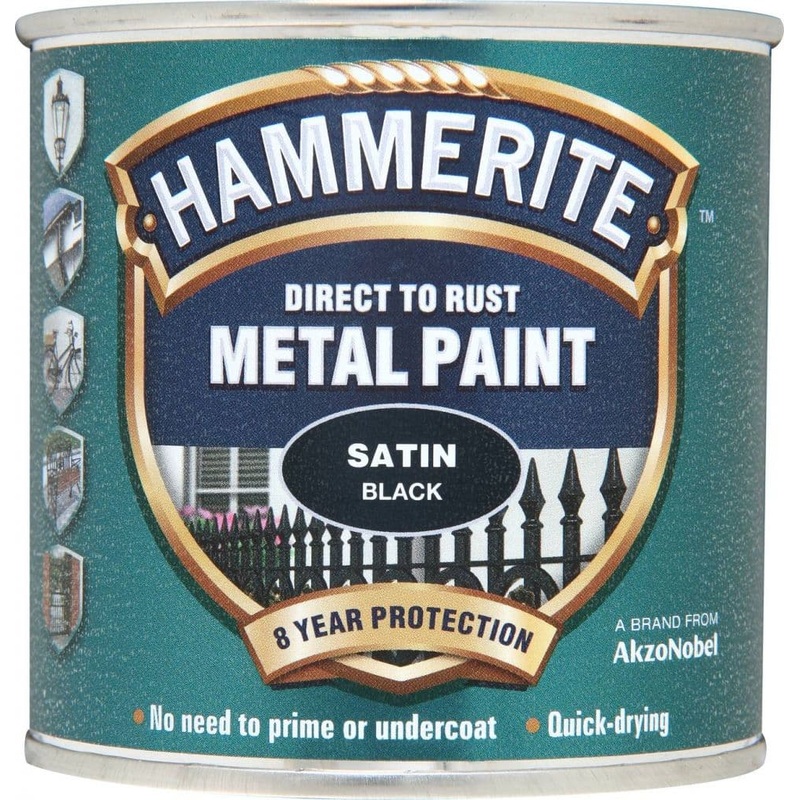 Hammerite Metal Paint Satin 250ml – Black