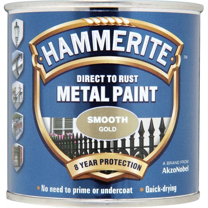 Hammerite Metal Paint Smooth 250ml – Gold