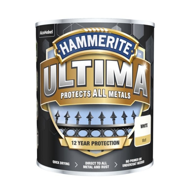 Hammerite Ultima Matt All Metal Paint – 750ml White