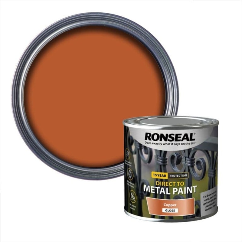 Ronseal Direct To Metal Paint 250ml – Copper Satin