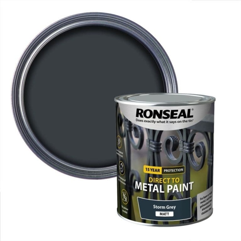 Ronseal Direct To Metal Paint 750ml – Storm Grey Matt