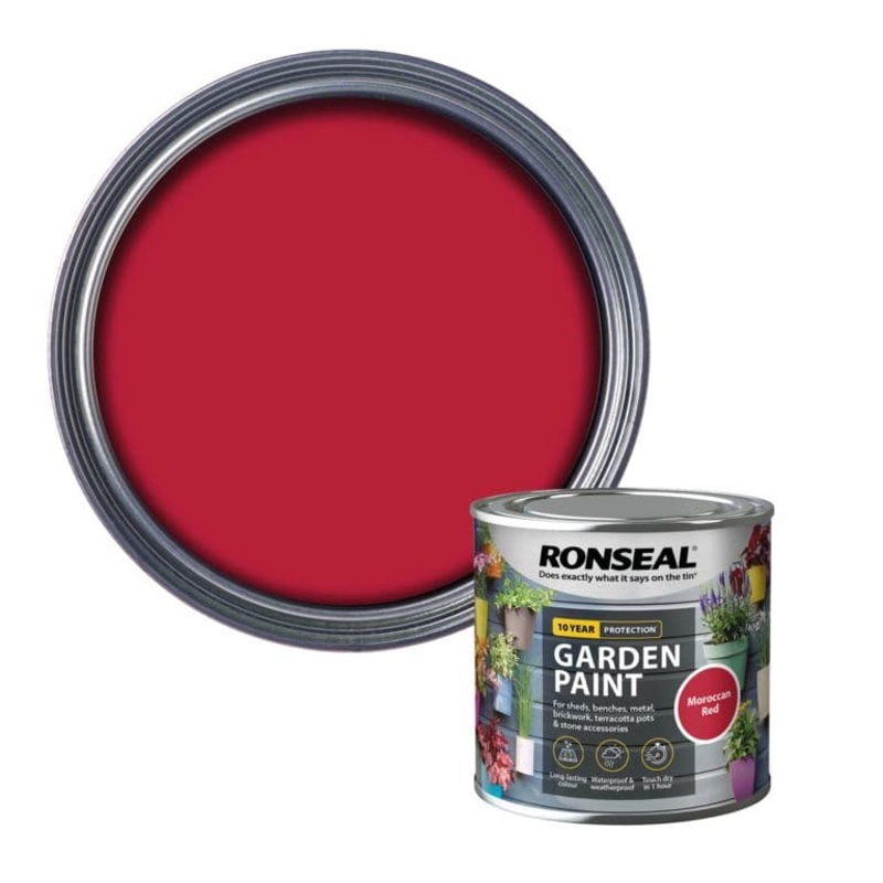 Ronseal Garden Paint 250ml – Moroccan Red