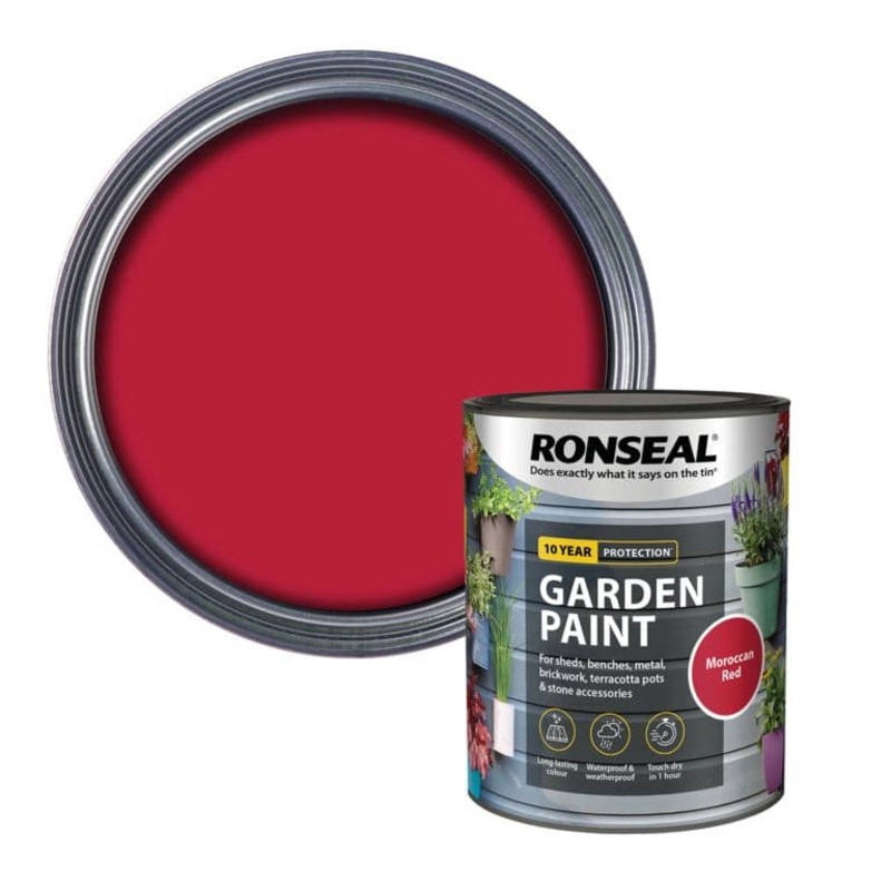 Ronseal Garden Paint 750ml – Moroccan Red