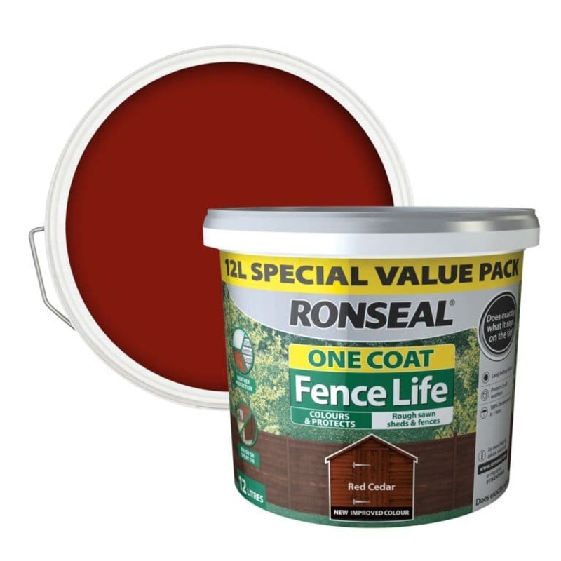 Ronseal One Coat Fence Life 12L – Red Cedar