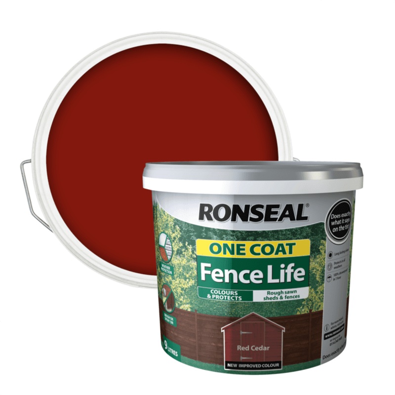 Ronseal One Coat Fence Life 9L – Red Cedar
