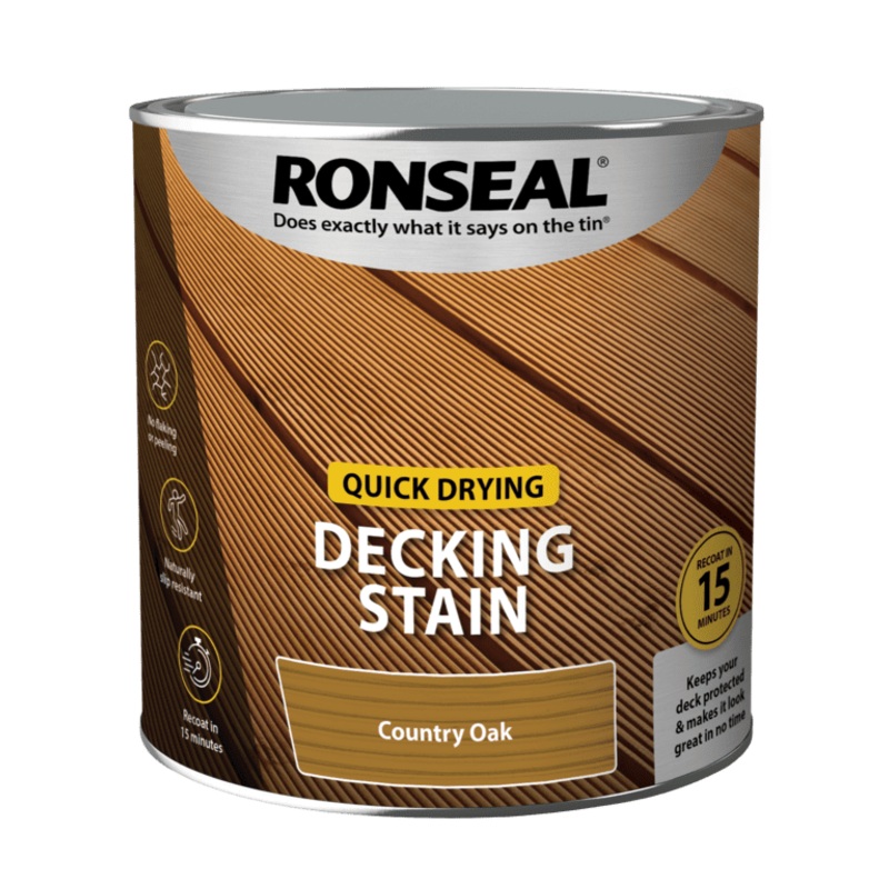 Ronseal Quick Drying Decking Stain 2.5L – Country Oak