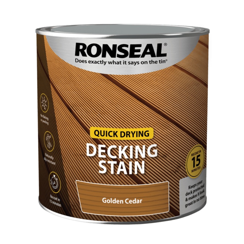 Ronseal Quick Drying Decking Stain 2.5L – Golden Cedar