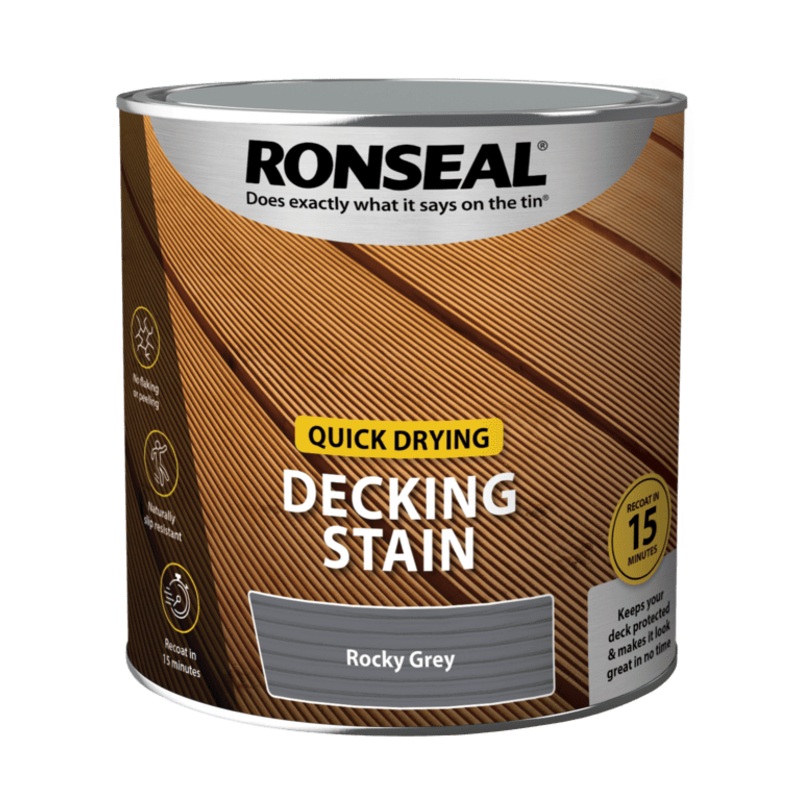 Ronseal Quick Drying Decking Stain 2.5L – Rocky Grey