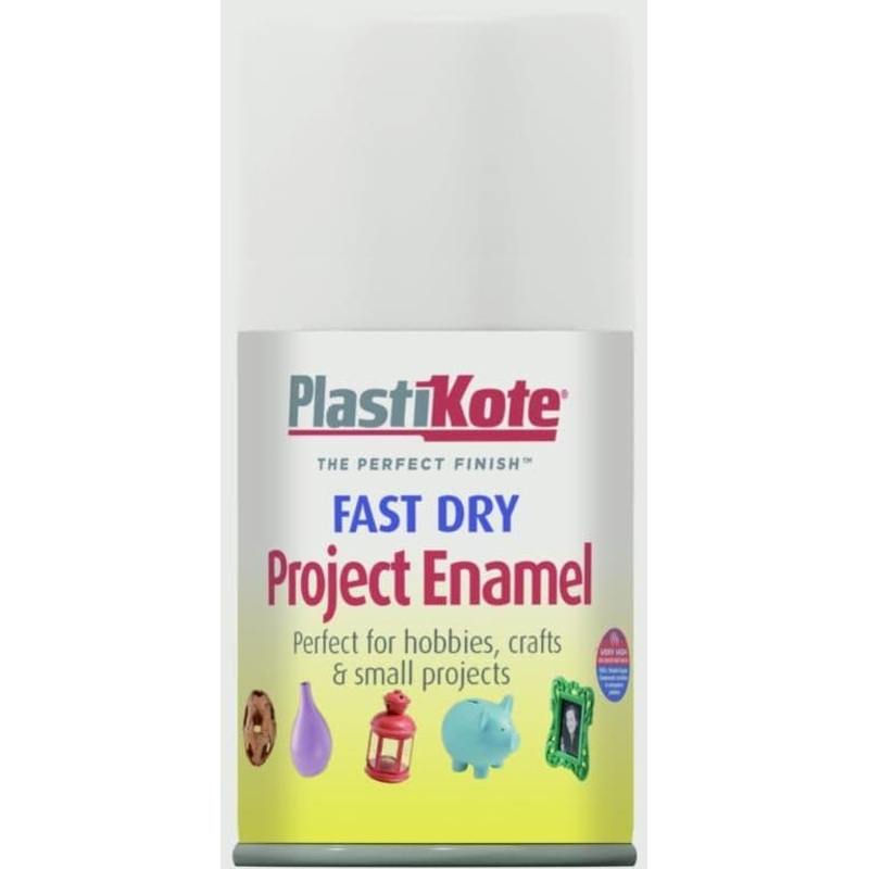 PlastiKote Fast Dry Enamel Aerosol Paint – Gloss White – 100ml