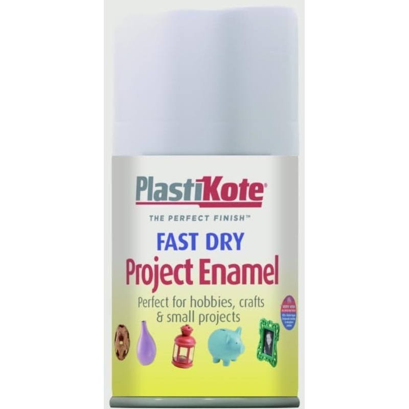 PlastiKote Fast Dry Enamel Aerosol Paint – Matt White – 100ml