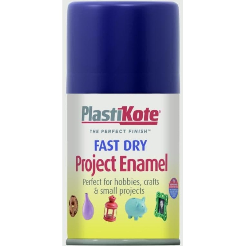 PlastiKote Fast Dry Enamel Aerosol Paint – Metallic Blue – 100ml