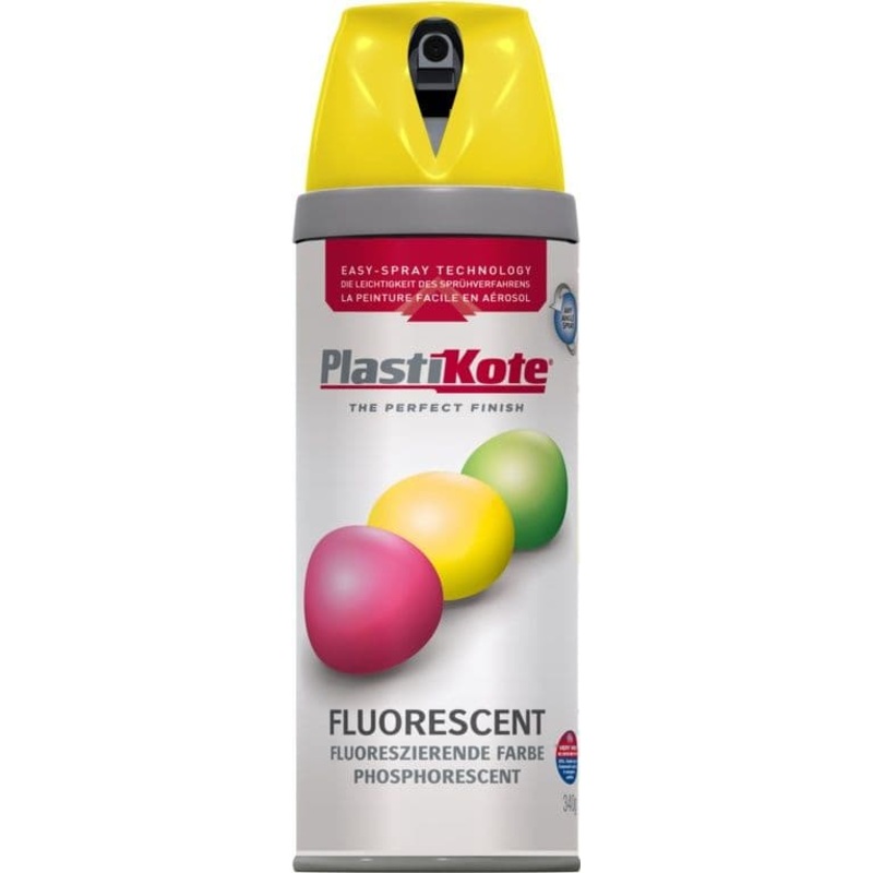 PlastiKote Fluorescent Spray Paint – Yellow – 400ml