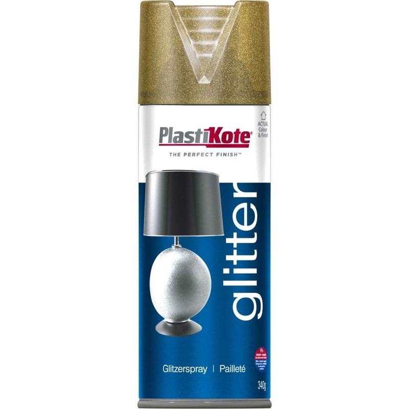 PlastiKote Glitter Paint Aerosol – 400ml Gold