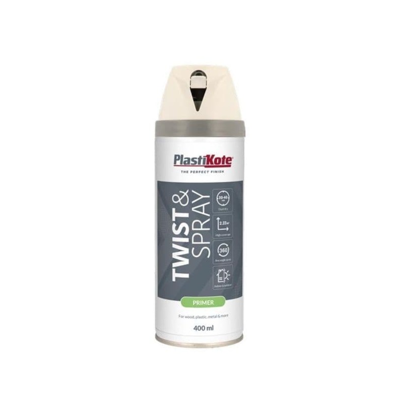 PlastiKote Metal Primer – 400ml Aerosol White