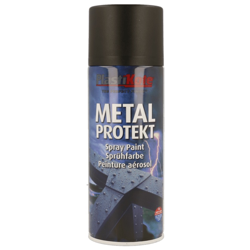 PlastiKote Metal Protekt Paint – 400ml Aerosol Matt Black