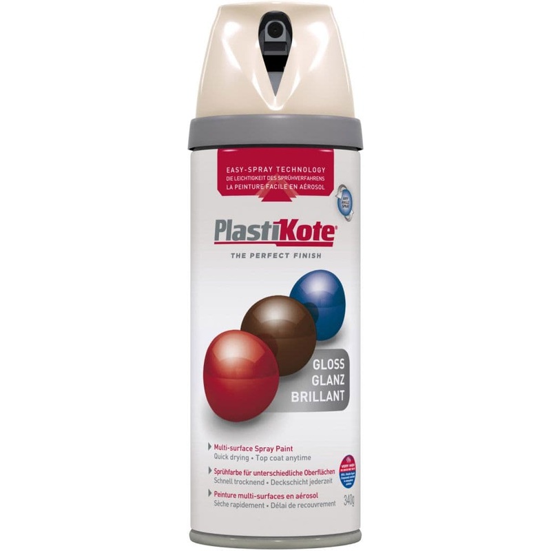 PlastiKote Twist & Spray Paint 400ml – Antique White Gloss