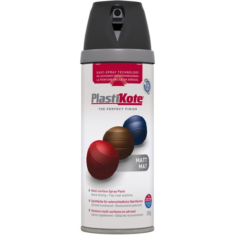 PlastiKote Twist & Spray Paint 400ml – Black Matt