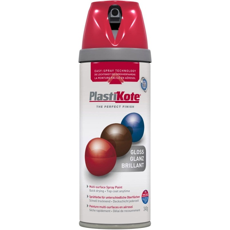 PlastiKote Twist & Spray Paint 400ml – Bright Red Gloss
