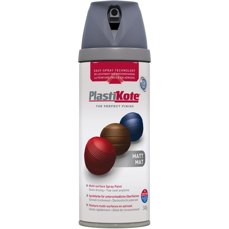 PlastiKote Twist & Spray Paint 400ml – Grey Matt
