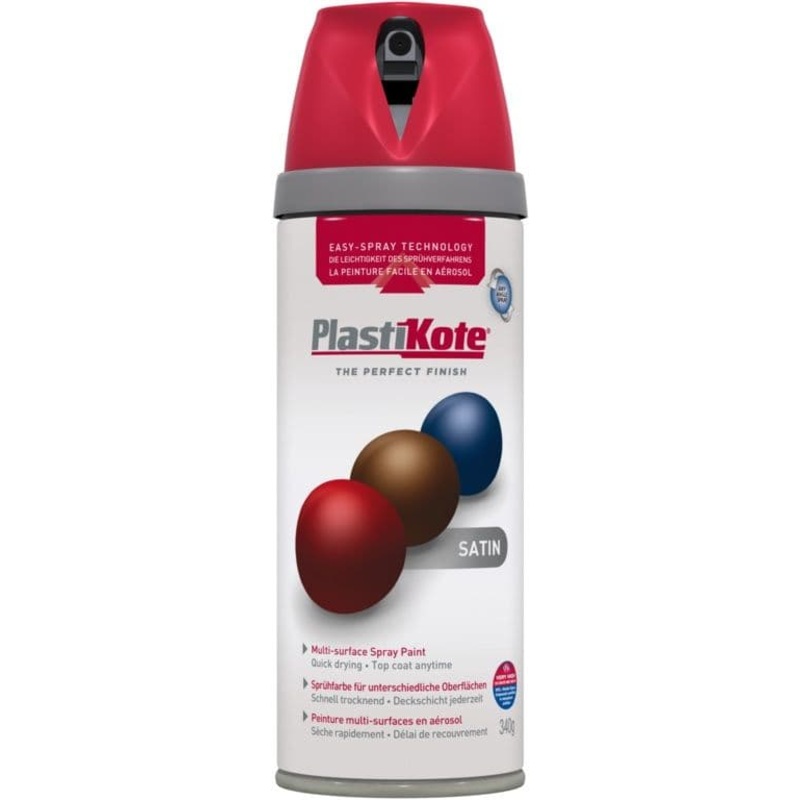 PlastiKote Twist & Spray Paint 400ml – Real Red Satin