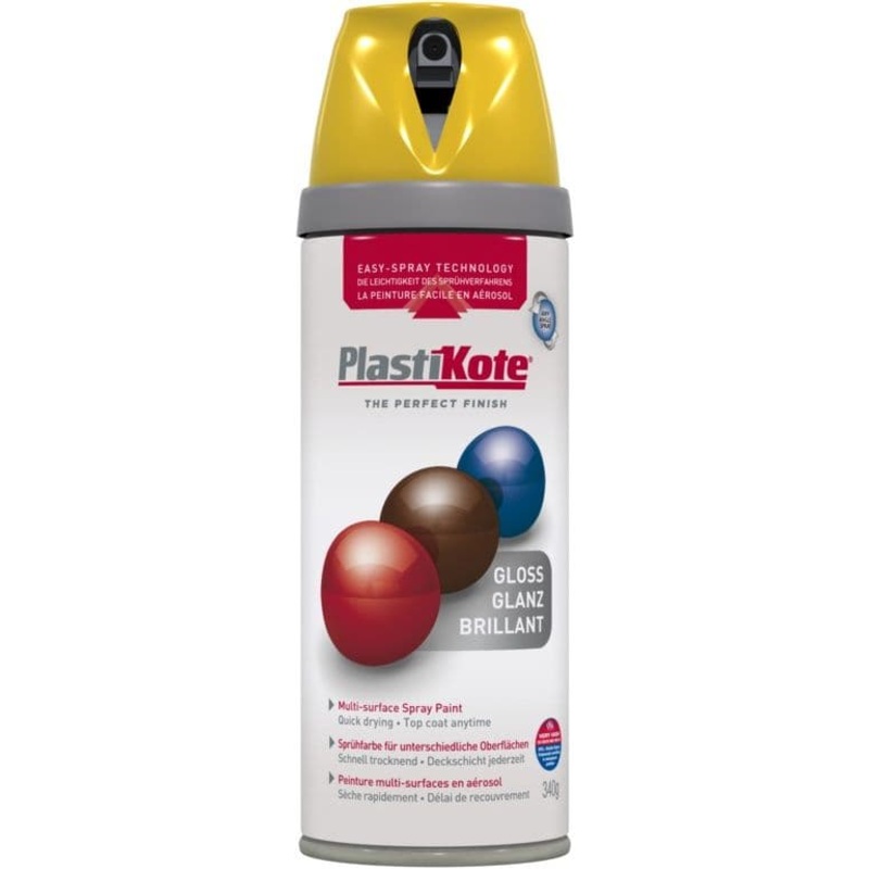 PlastiKote Twist & Spray Paint 400ml – Yellow Gloss