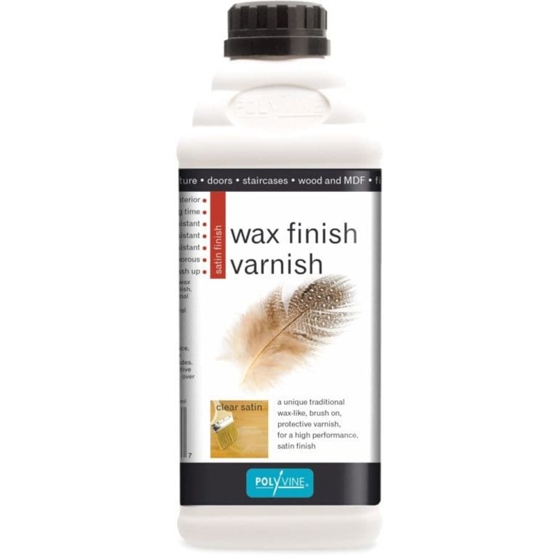 Polyvine Wax Finish Varnish Satin Finish – 1L Clear