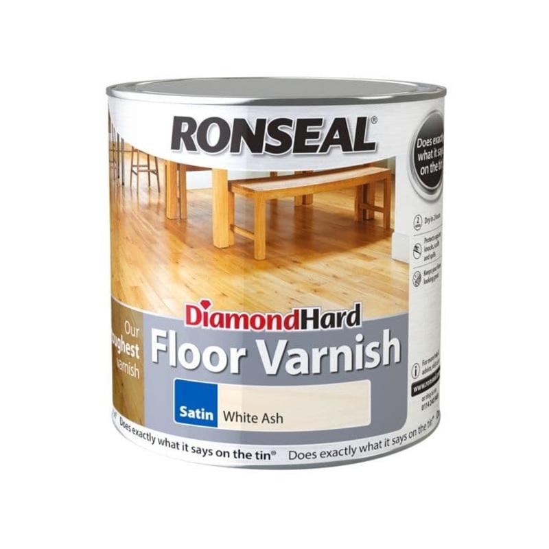 Ronseal Diamond Hard Floor Varnish 2.5L – Satin White Ash